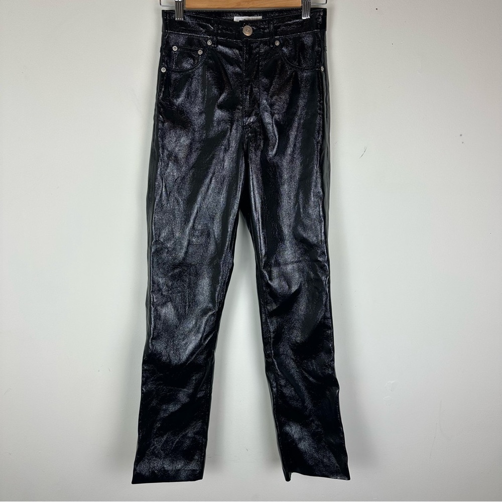 The Frankie Shop Vegan Leather Straight Leg Pants